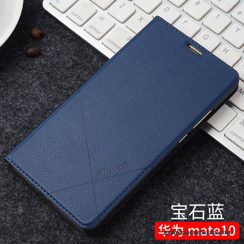 Hülle Huawei Mate 10 Folio Trend Anti-sturz, Case Huawei Mate 10 Lederhülle Handyhüllen Schwarz