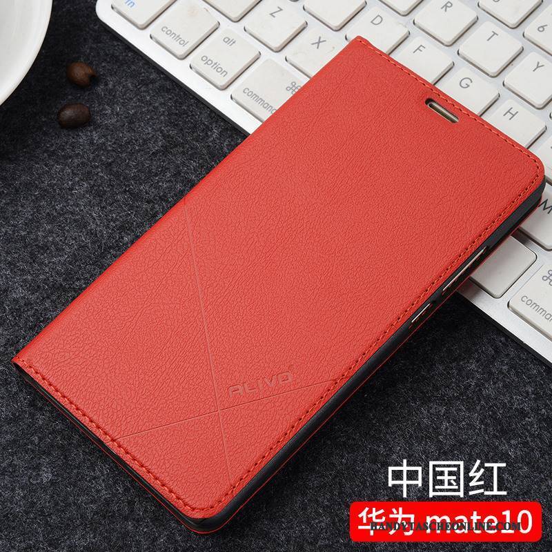Hülle Huawei Mate 10 Folio Trend Anti-sturz, Case Huawei Mate 10 Lederhülle Handyhüllen Schwarz