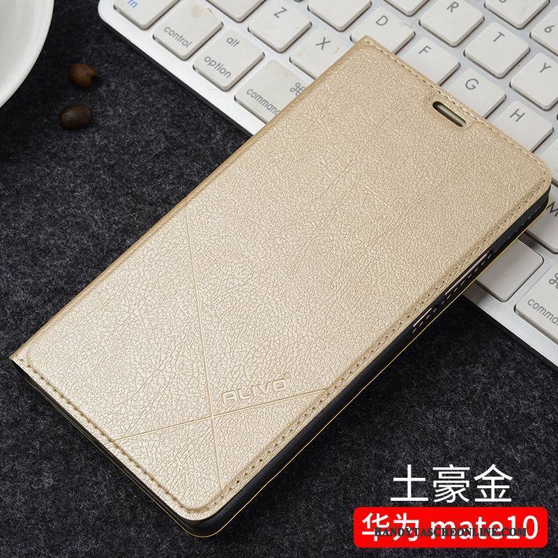 Hülle Huawei Mate 10 Folio Trend Anti-sturz, Case Huawei Mate 10 Lederhülle Handyhüllen Schwarz