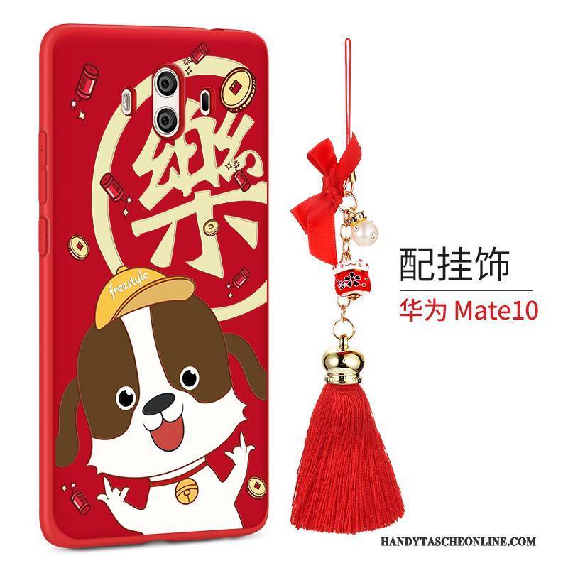 Hülle Huawei Mate 10 Kreativ Rot Handyhüllen, Case Huawei Mate 10 Persönlichkeit Hund