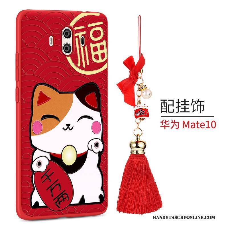 Hülle Huawei Mate 10 Kreativ Rot Handyhüllen, Case Huawei Mate 10 Persönlichkeit Hund