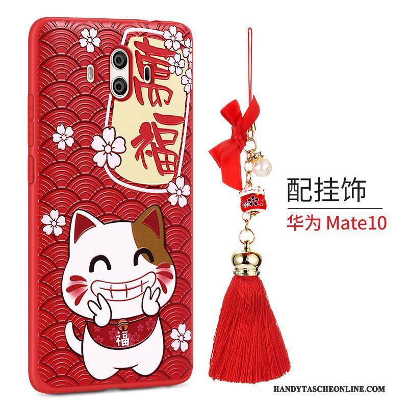 Hülle Huawei Mate 10 Kreativ Rot Handyhüllen, Case Huawei Mate 10 Persönlichkeit Hund