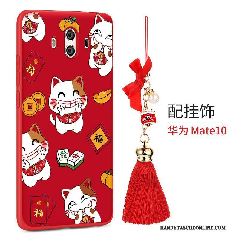 Hülle Huawei Mate 10 Kreativ Rot Handyhüllen, Case Huawei Mate 10 Persönlichkeit Hund