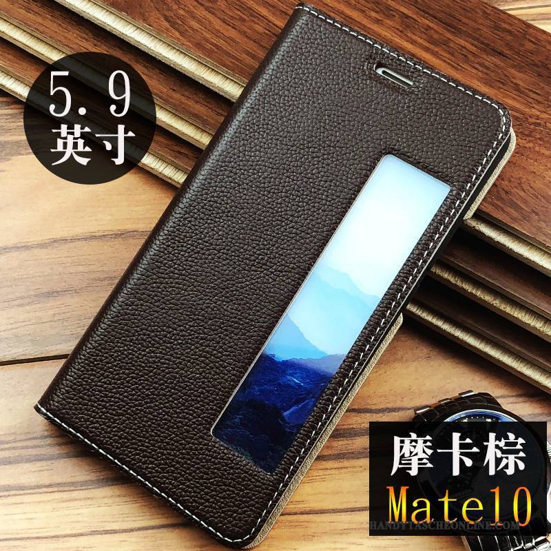 Hülle Huawei Mate 10 Leder Anti-sturz Blau, Case Huawei Mate 10 Taschen Handyhüllen Grün