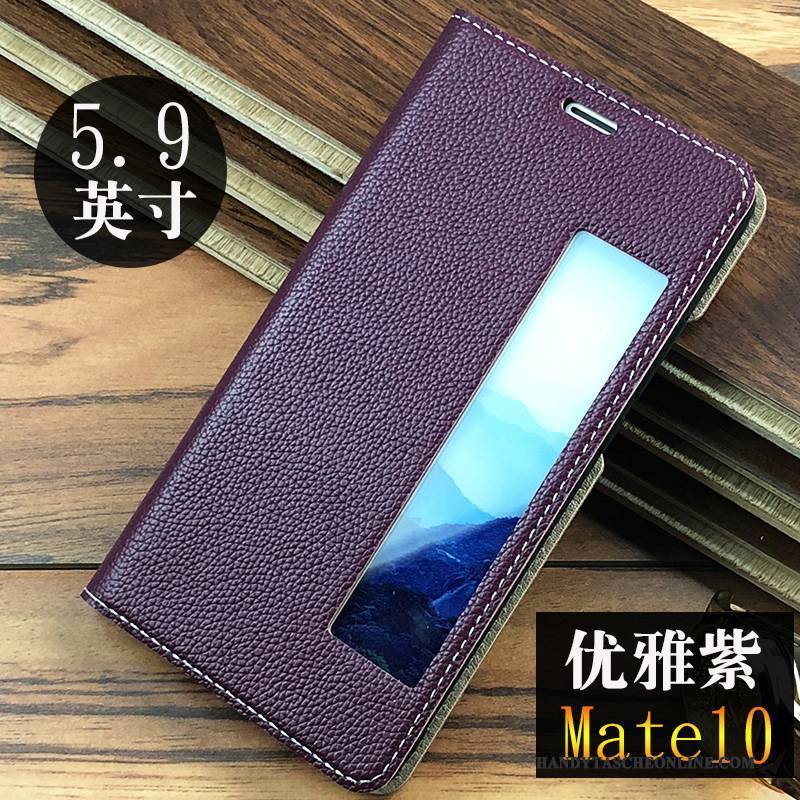 Hülle Huawei Mate 10 Leder Anti-sturz Blau, Case Huawei Mate 10 Taschen Handyhüllen Grün