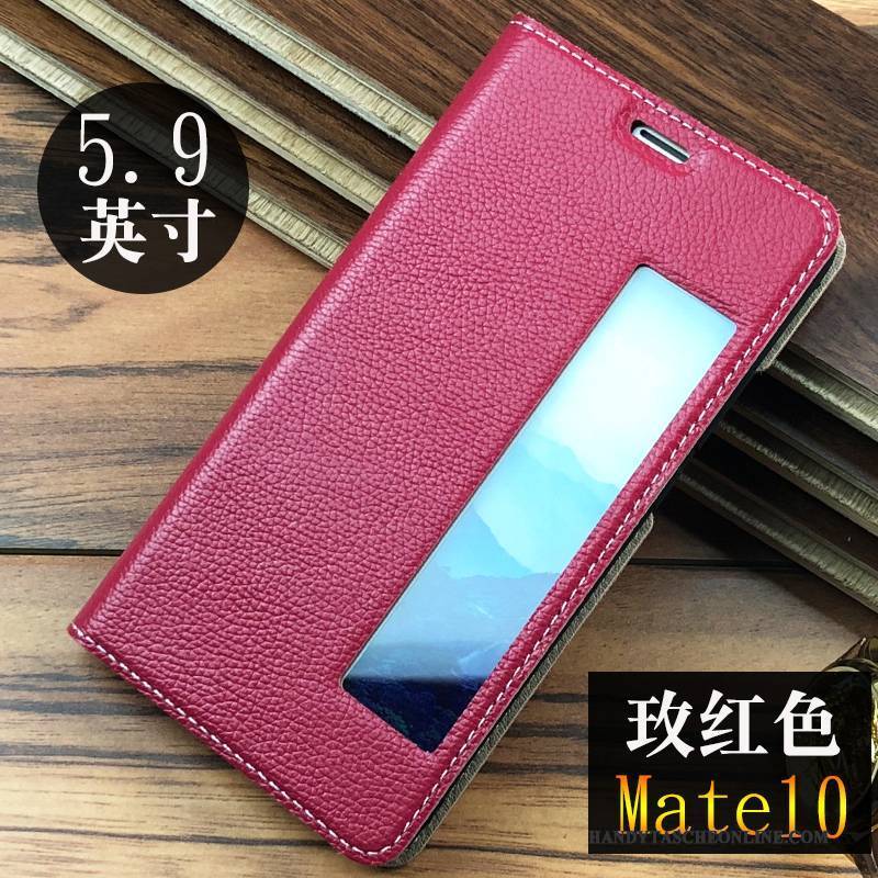 Hülle Huawei Mate 10 Leder Anti-sturz Blau, Case Huawei Mate 10 Taschen Handyhüllen Grün