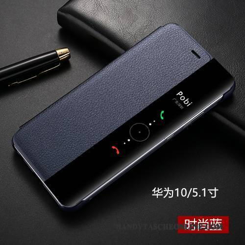 Hülle Huawei Mate 10 Lederhülle Anti-sturz Schwarz, Case Huawei Mate 10 Folio Handyhüllen