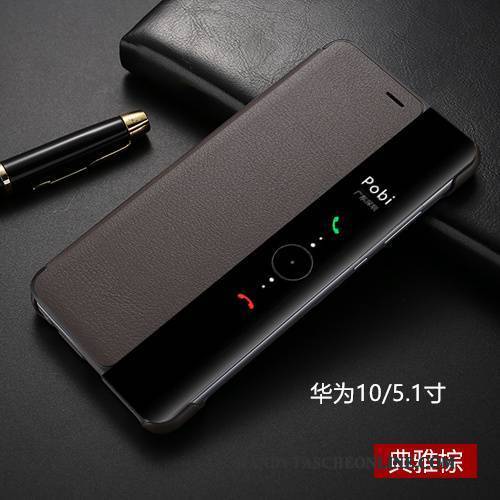 Hülle Huawei Mate 10 Lederhülle Anti-sturz Schwarz, Case Huawei Mate 10 Folio Handyhüllen