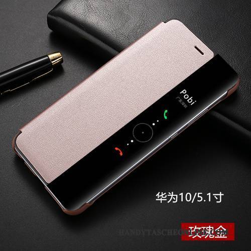 Hülle Huawei Mate 10 Lederhülle Anti-sturz Schwarz, Case Huawei Mate 10 Folio Handyhüllen