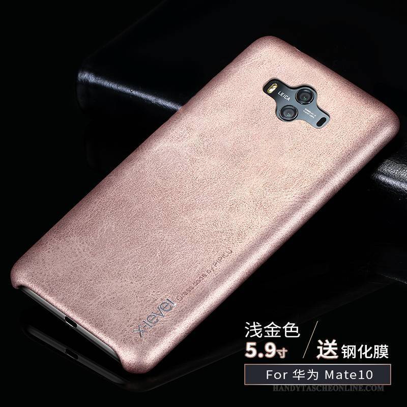 Hülle Huawei Mate 10 Lederhülle Lichtfarbe Trend, Case Huawei Mate 10 Schutz Handyhüllen Schlank