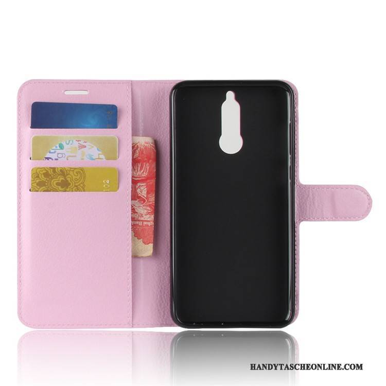 Hülle Huawei Mate 10 Lite Lederhülle Schwarz Karte, Case Huawei Mate 10 Lite Handyhüllen