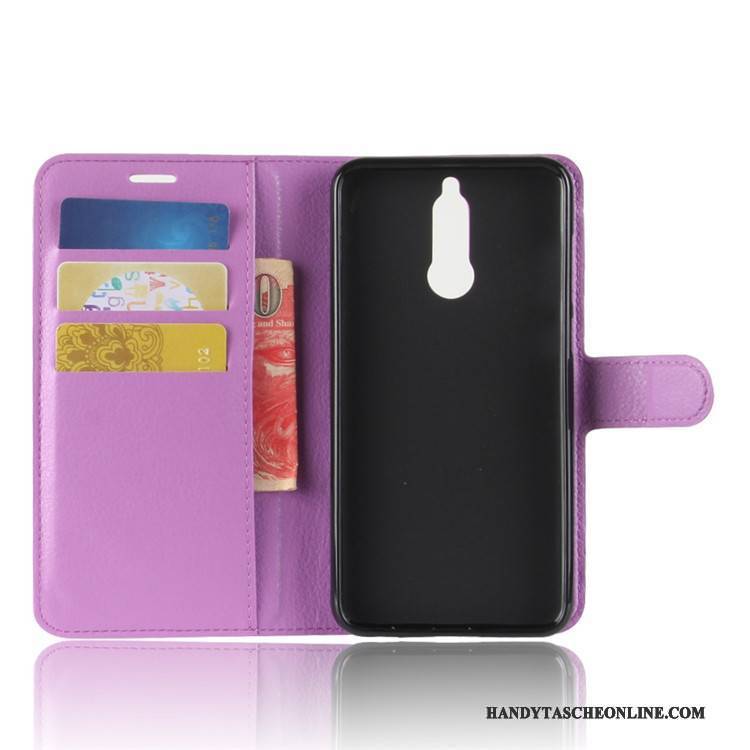 Hülle Huawei Mate 10 Lite Lederhülle Schwarz Karte, Case Huawei Mate 10 Lite Handyhüllen