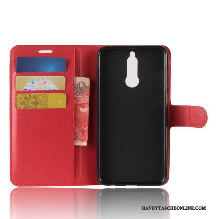 Hülle Huawei Mate 10 Lite Lederhülle Schwarz Karte, Case Huawei Mate 10 Lite Handyhüllen