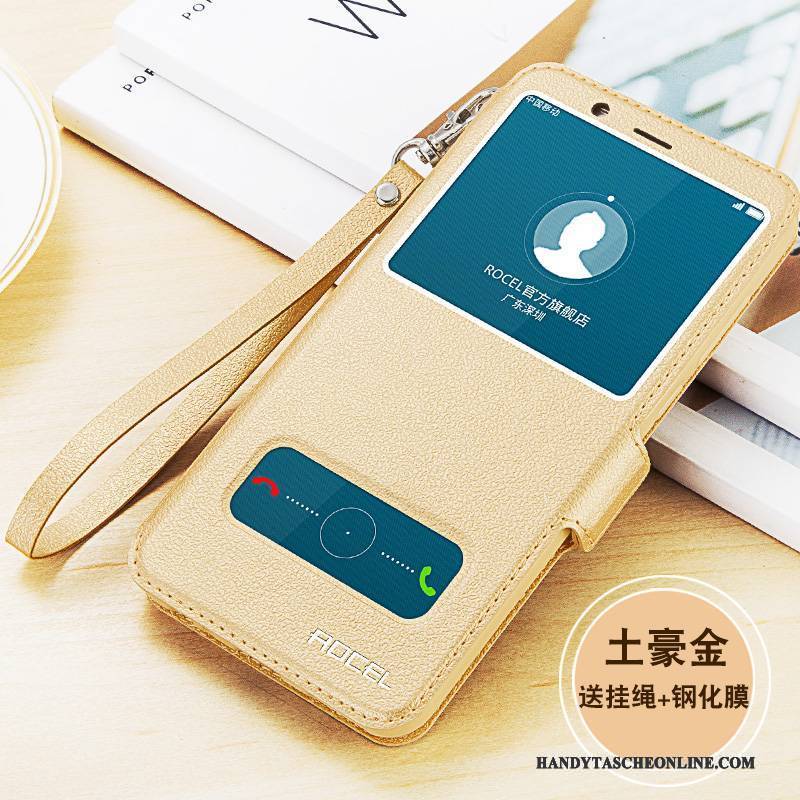 Hülle Huawei Mate 10 Lite Silikon Anti-sturz Handyhüllen, Case Huawei Mate 10 Lite Lederhülle Gold