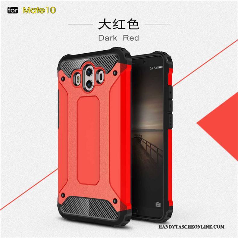 Hülle Huawei Mate 10 Metall Handyhüllen Schwarz, Case Huawei Mate 10 Silikon Drei Verteidigungen Anti-sturz