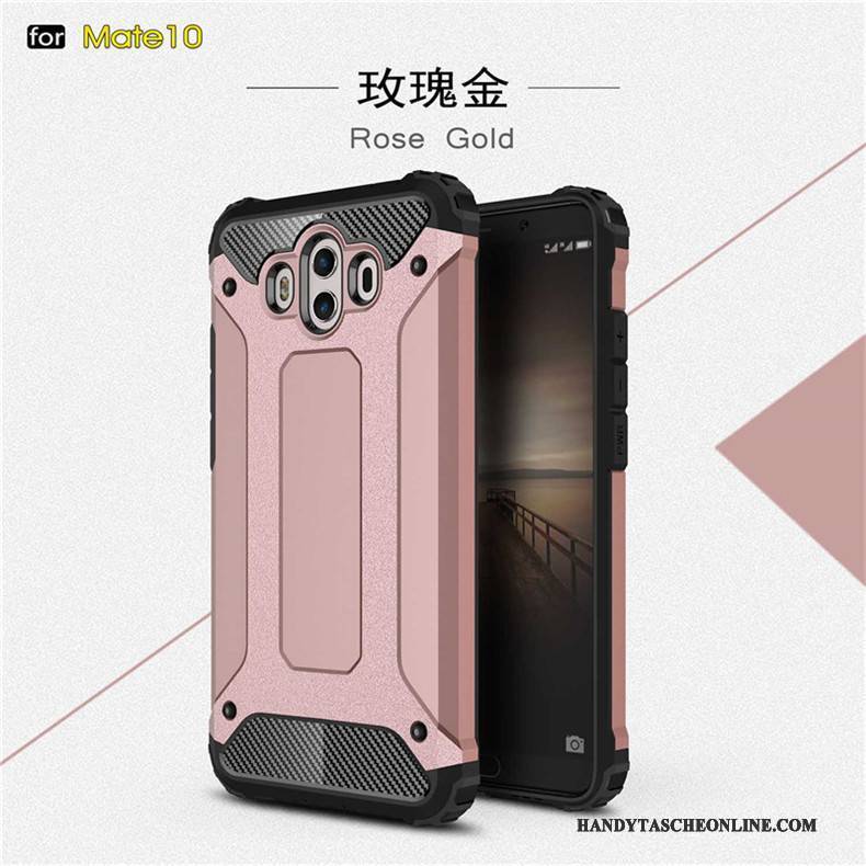 Hülle Huawei Mate 10 Metall Handyhüllen Schwarz, Case Huawei Mate 10 Silikon Drei Verteidigungen Anti-sturz