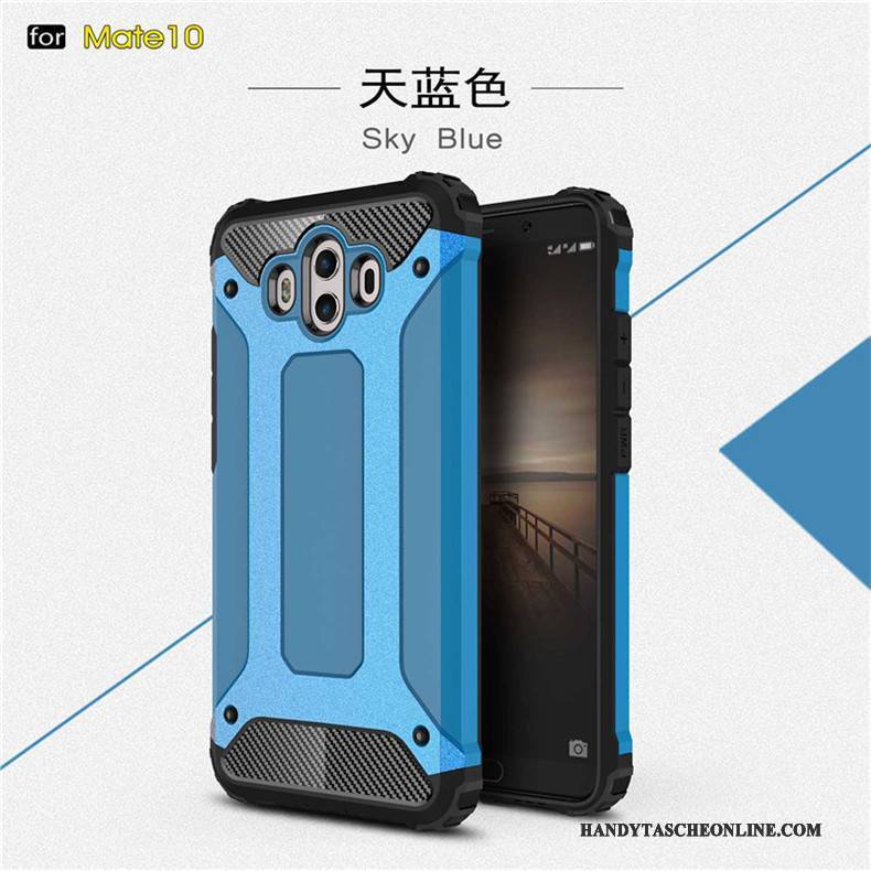 Hülle Huawei Mate 10 Metall Handyhüllen Schwarz, Case Huawei Mate 10 Silikon Drei Verteidigungen Anti-sturz