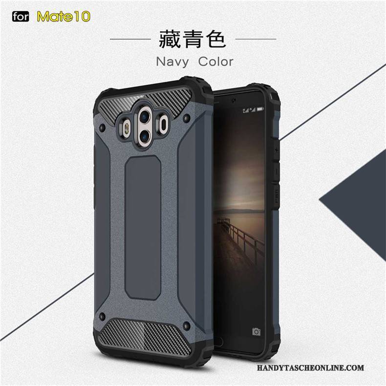 Hülle Huawei Mate 10 Metall Handyhüllen Schwarz, Case Huawei Mate 10 Silikon Drei Verteidigungen Anti-sturz