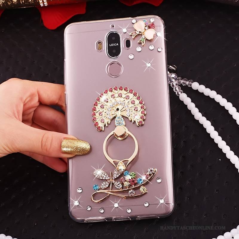 Hülle Huawei Mate 10 Pro Strass Handyhüllen Rot, Case Huawei Mate 10 Pro Transparent