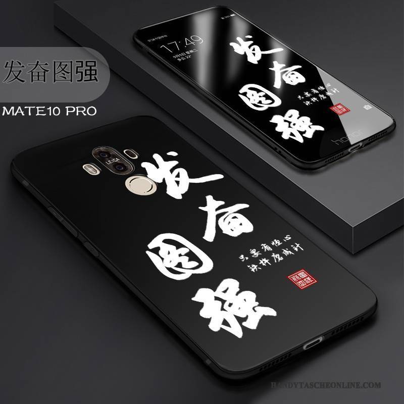 Hülle Huawei Mate 10 Pro Taschen Handyhüllen Schwarz, Case Huawei Mate 10 Pro Schutz Anti-sturz Nubuck