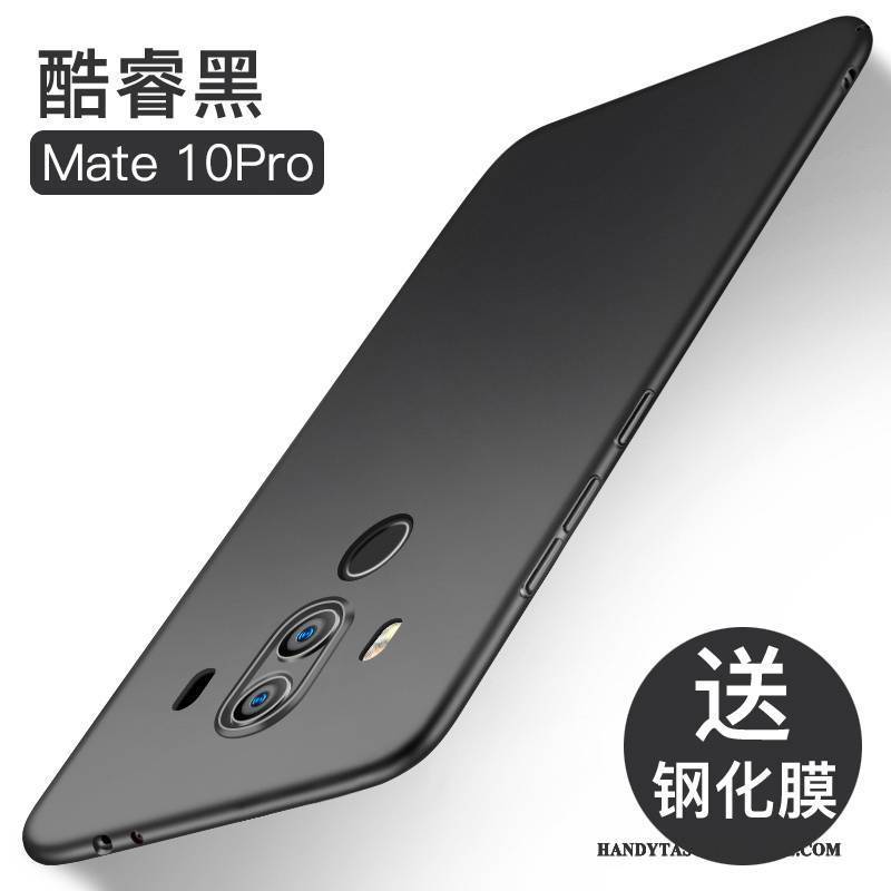 Hülle Huawei Mate 10 Pro Taschen Nubuck Schlank, Case Huawei Mate 10 Pro Silikon Anti-sturz Schwarz