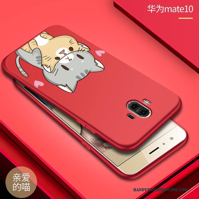 Hülle Huawei Mate 10 Schutz Anti-sturz Handyhüllen, Case Huawei Mate 10 Silikon Rot Persönlichkeit