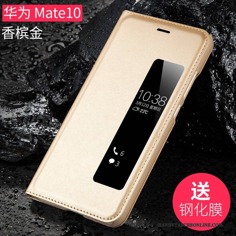 Hülle Huawei Mate 10 Schutz Blau Handyhüllen, Case Huawei Mate 10 Lederhülle Anti-sturz