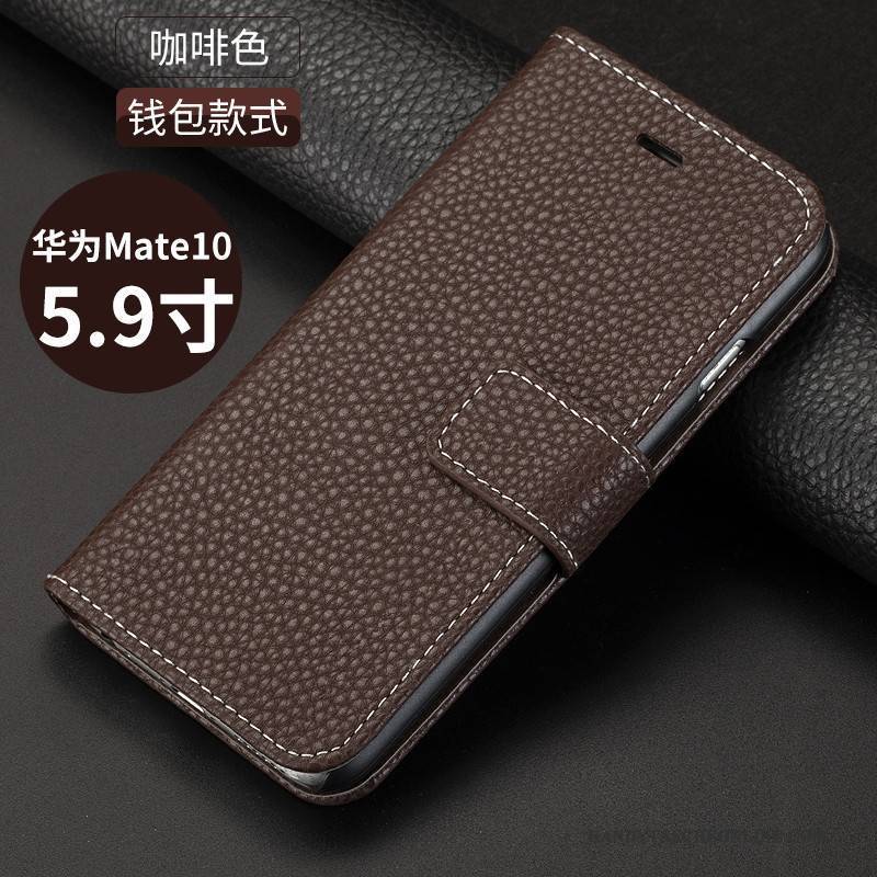Hülle Huawei Mate 10 Schutz Handyhüllen Anti-sturz, Case Huawei Mate 10 Folio Schwarz