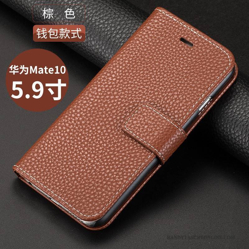 Hülle Huawei Mate 10 Schutz Handyhüllen Anti-sturz, Case Huawei Mate 10 Folio Schwarz