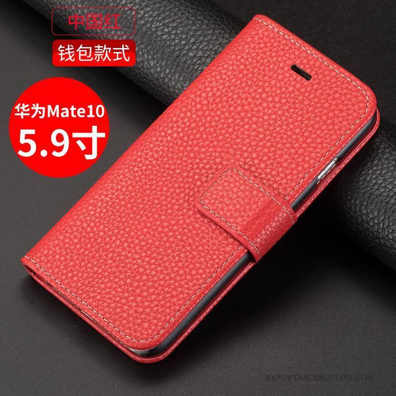 Hülle Huawei Mate 10 Schutz Handyhüllen Anti-sturz, Case Huawei Mate 10 Folio Schwarz