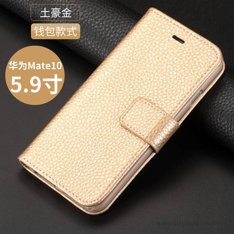 Hülle Huawei Mate 10 Schutz Handyhüllen Anti-sturz, Case Huawei Mate 10 Folio Schwarz