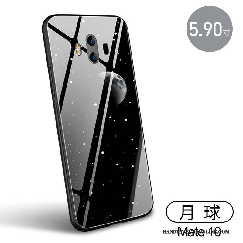 Hülle Huawei Mate 10 Taschen Anti-sturz Schwarz, Case Huawei Mate 10 Schutz Handyhüllen Glas