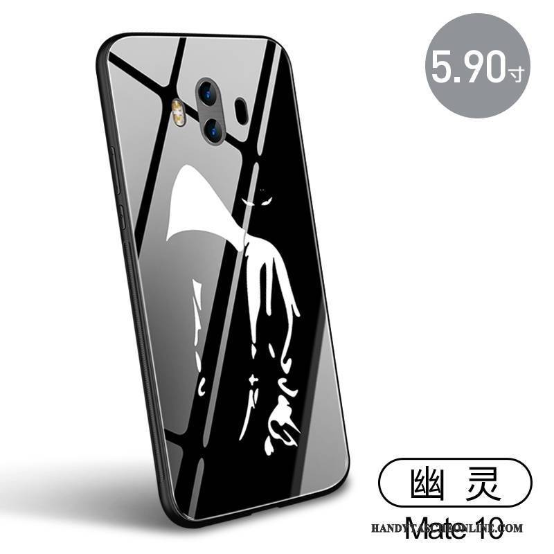 Hülle Huawei Mate 10 Taschen Anti-sturz Schwarz, Case Huawei Mate 10 Schutz Handyhüllen Glas