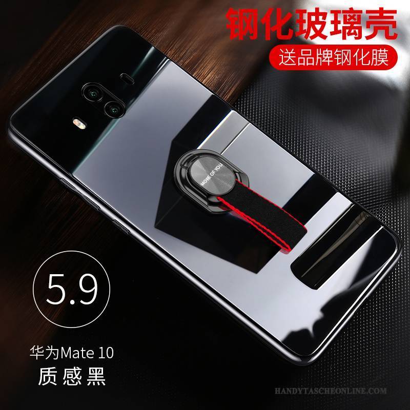 Hülle Huawei Mate 10 Taschen Glas Handyhüllen, Case Huawei Mate 10 Schutz Rot Schwer
