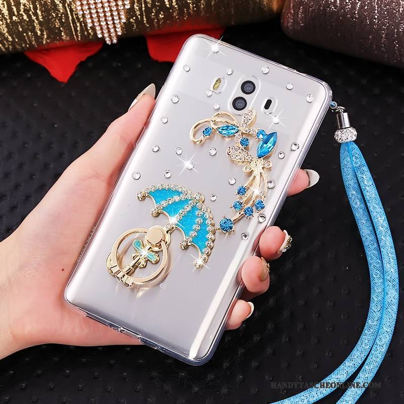 Hülle Huawei Mate 10 Taschen Handyhüllen Hängende Verzierungen, Case Huawei Mate 10 Schutz Blau Persönlichkeit