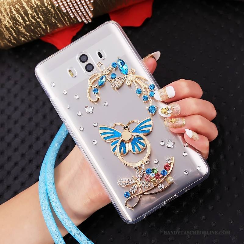 Hülle Huawei Mate 10 Taschen Handyhüllen Hängende Verzierungen, Case Huawei Mate 10 Schutz Blau Persönlichkeit