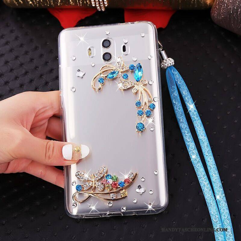 Hülle Huawei Mate 10 Taschen Handyhüllen Hängende Verzierungen, Case Huawei Mate 10 Schutz Blau Persönlichkeit