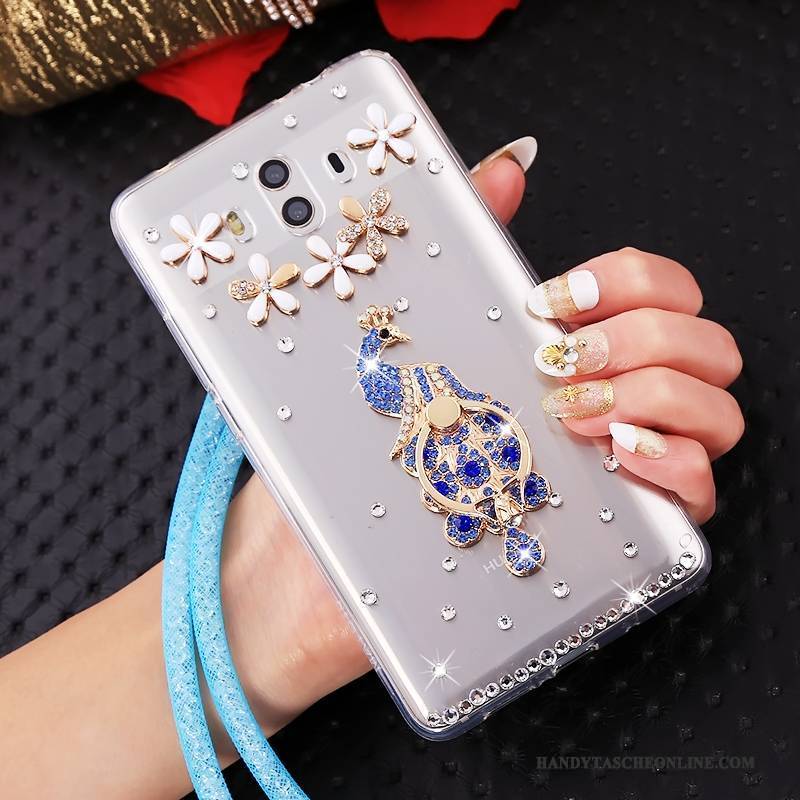 Hülle Huawei Mate 10 Taschen Handyhüllen Hängende Verzierungen, Case Huawei Mate 10 Schutz Blau Persönlichkeit