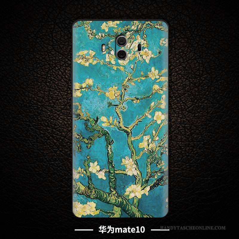 Hülle Huawei Mate 10 Taschen Handyhüllen Persönlichkeit, Case Huawei Mate 10 Prägung Schwarz Anti-sturz