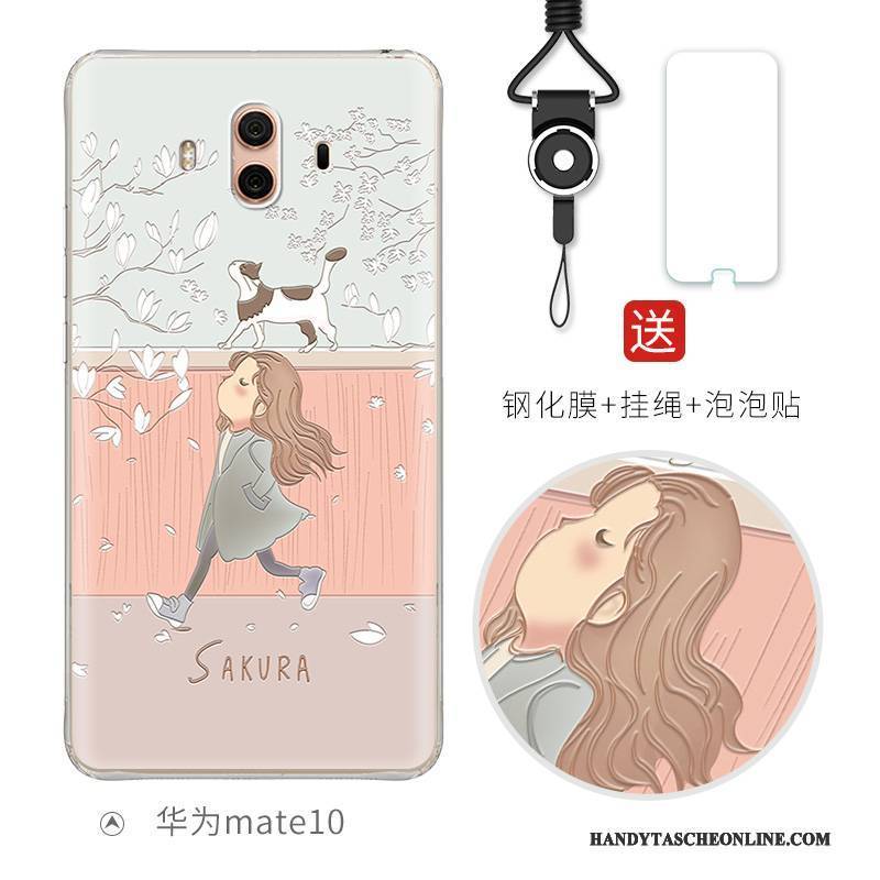 Hülle Huawei Mate 10 Taschen Hellblau Nette, Case Huawei Mate 10 Prägung Anti-sturz Handyhüllen