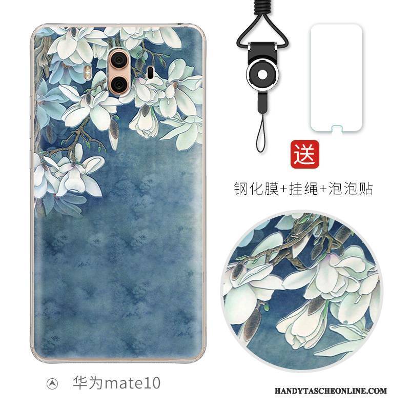 Hülle Huawei Mate 10 Taschen Hellblau Nette, Case Huawei Mate 10 Prägung Anti-sturz Handyhüllen