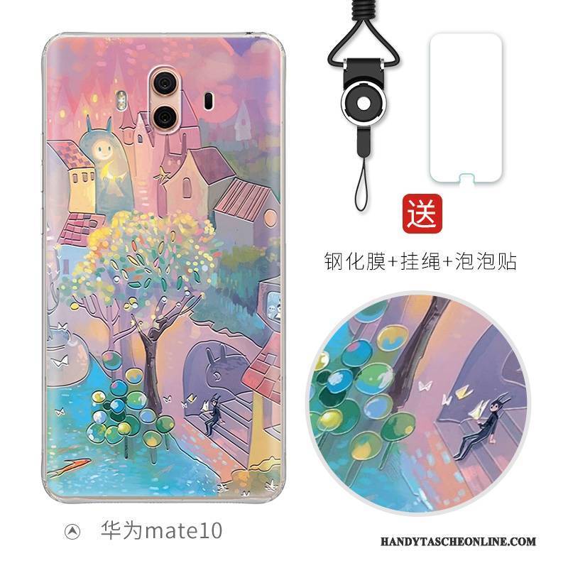 Hülle Huawei Mate 10 Taschen Hellblau Nette, Case Huawei Mate 10 Prägung Anti-sturz Handyhüllen