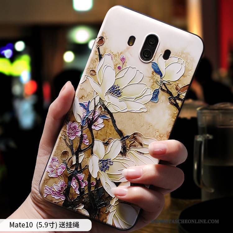 Hülle Huawei Mate 10 Taschen Hängende Verzierungen Handyhüllen, Case Huawei Mate 10 Silikon Rot Anti-sturz