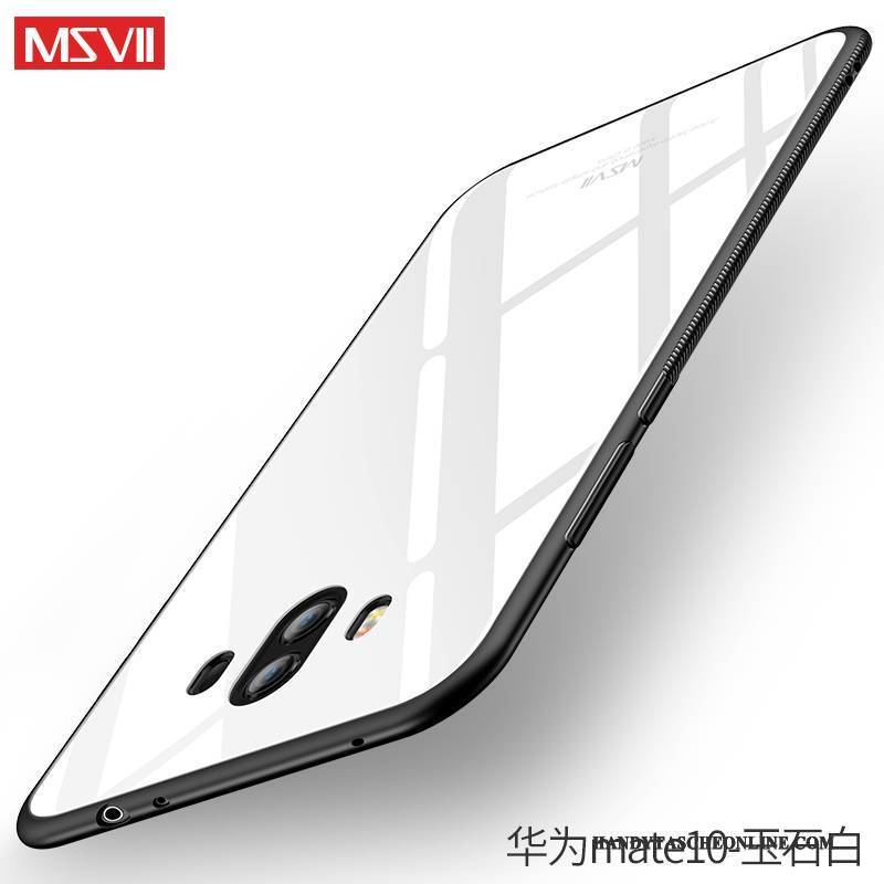 Hülle Huawei Mate 10 Taschen Persönlichkeit Anti-sturz, Case Huawei Mate 10 Kreativ Schwarz Glas