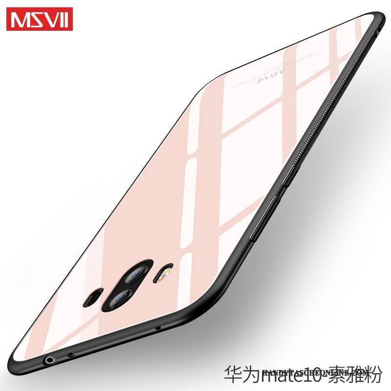 Hülle Huawei Mate 10 Taschen Persönlichkeit Anti-sturz, Case Huawei Mate 10 Kreativ Schwarz Glas