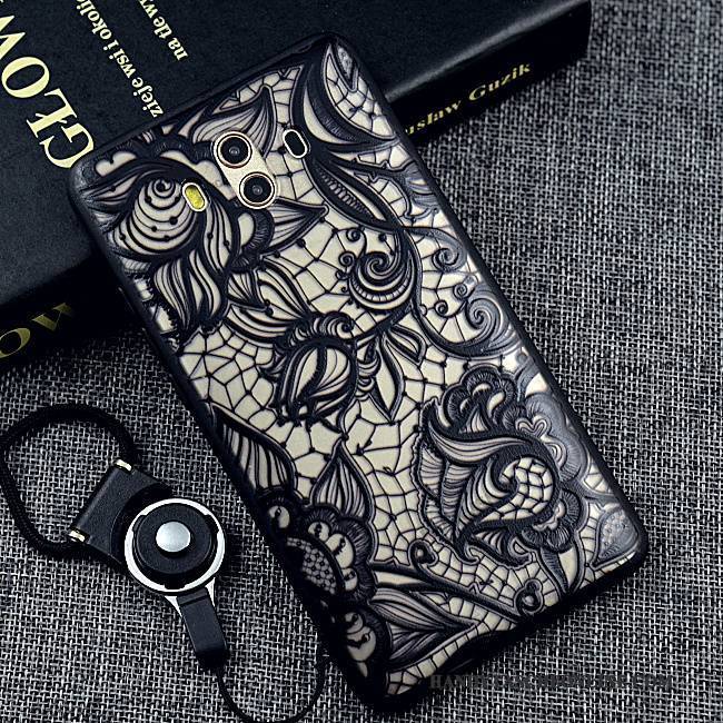 Hülle Huawei Mate 10 Weiche Hängende Verzierungen Schwarz, Case Huawei Mate 10 Schutz Trend Handyhüllen