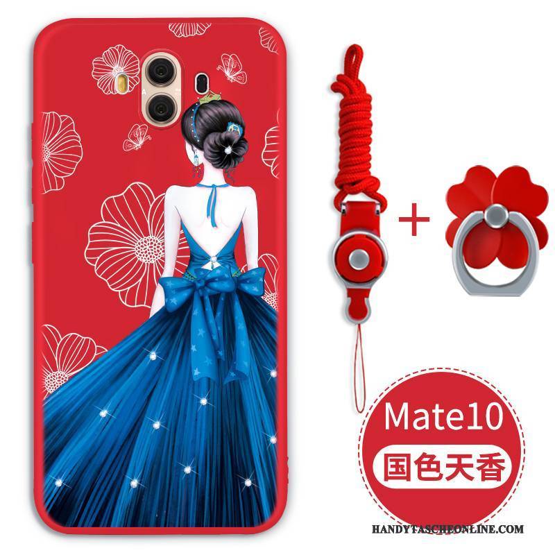 Hülle Huawei Mate 10 Weiche Rot Handyhüllen, Case Huawei Mate 10 Taschen Anti-sturz Trend