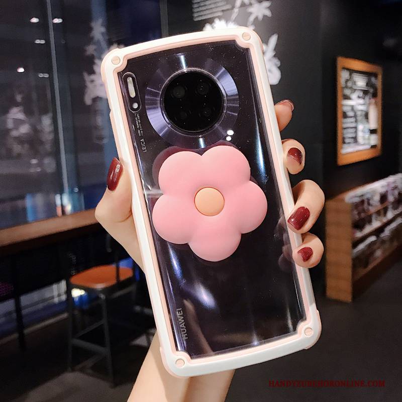 Hülle Huawei Mate 30 Halterung Transparent Grenze, Case Huawei Mate 30 Sonne Rosa