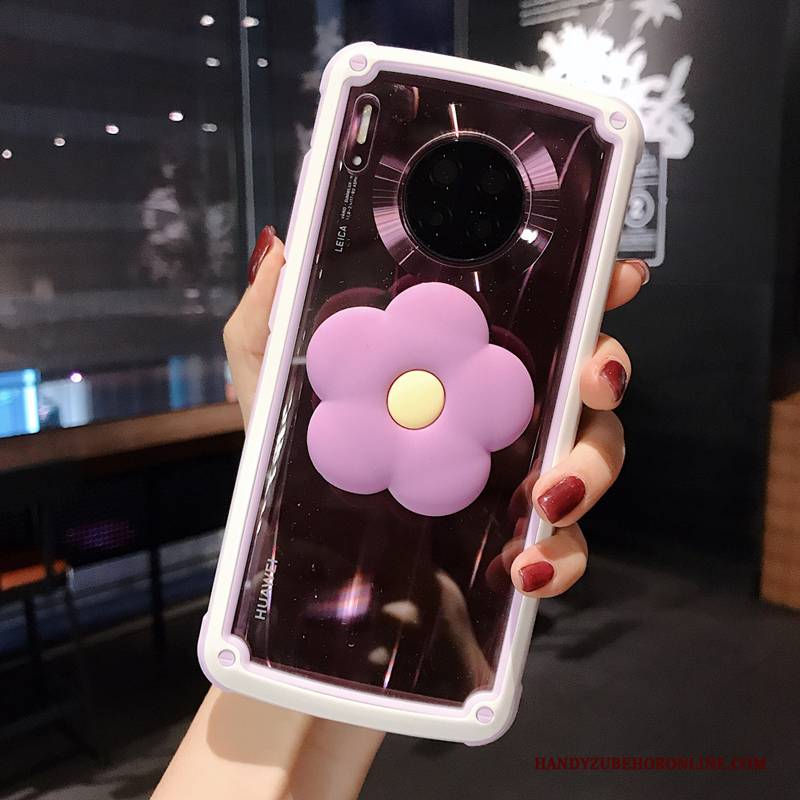 Hülle Huawei Mate 30 Halterung Transparent Grenze, Case Huawei Mate 30 Sonne Rosa