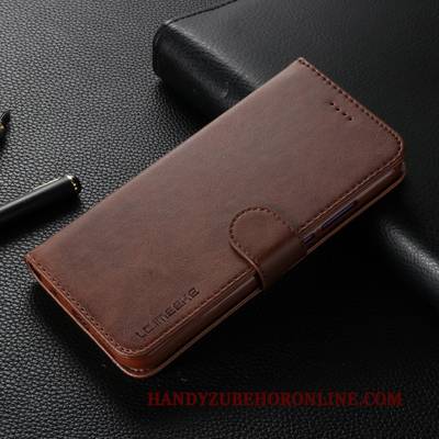Hülle Huawei Mate 30 Pro Lederhülle Karte Handyhüllen, Case Huawei Mate 30 Pro Folio Rot Business